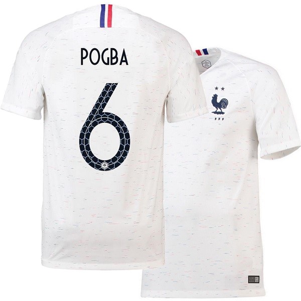 Camiseta Francia Replica Segunda Ropa Pogba 2018 Blanco